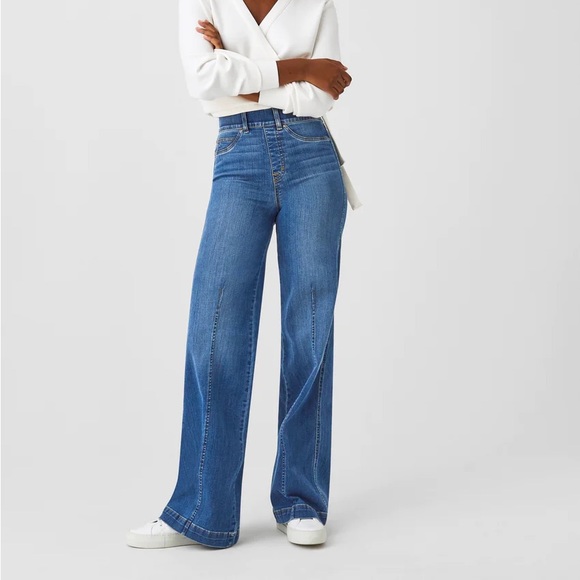 SPANX Seamed Front, Wide Leg Jeans - Picture 1 of 7